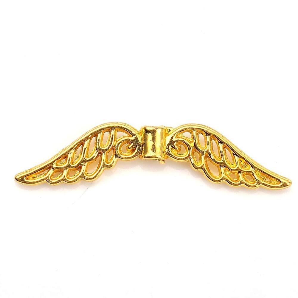 5692 100pc Plated Gold Alloy Wing Charms Planet Charms Pendants 32x8mm1